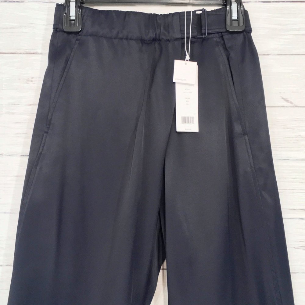 Vince Belted Cross-Over Culotte Crop Wide Leg Pant - Picture 6 of 12